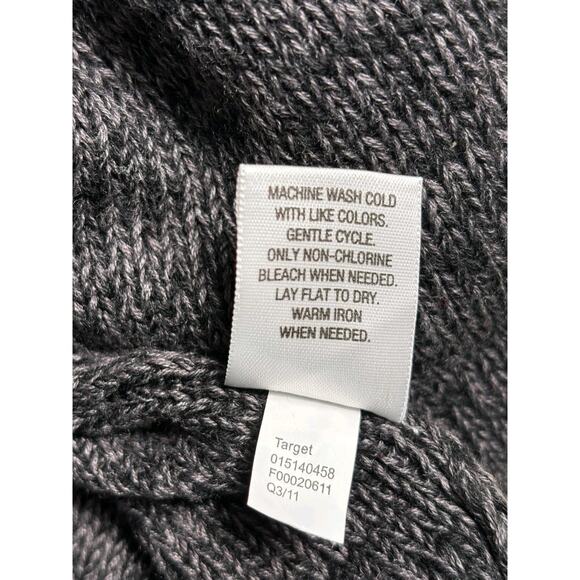 Converse All Star Gray Black Marl Open-Front Cable Knit Cardigan Sweater Size M - Picture 4 of 7